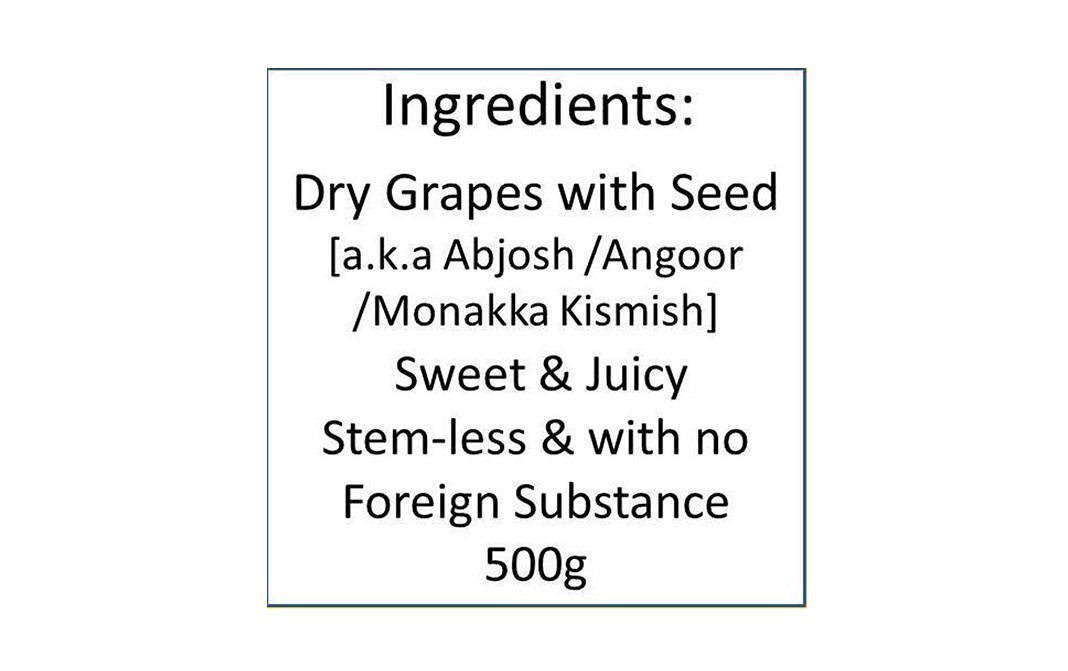 Let's Go Nuts Afghan Monakka Dry Grapes    Pack  500 grams